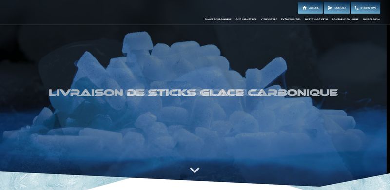 Création d'un site internet pour Air Cryo Services : Fabrication et vente de glace carbonique à Signes